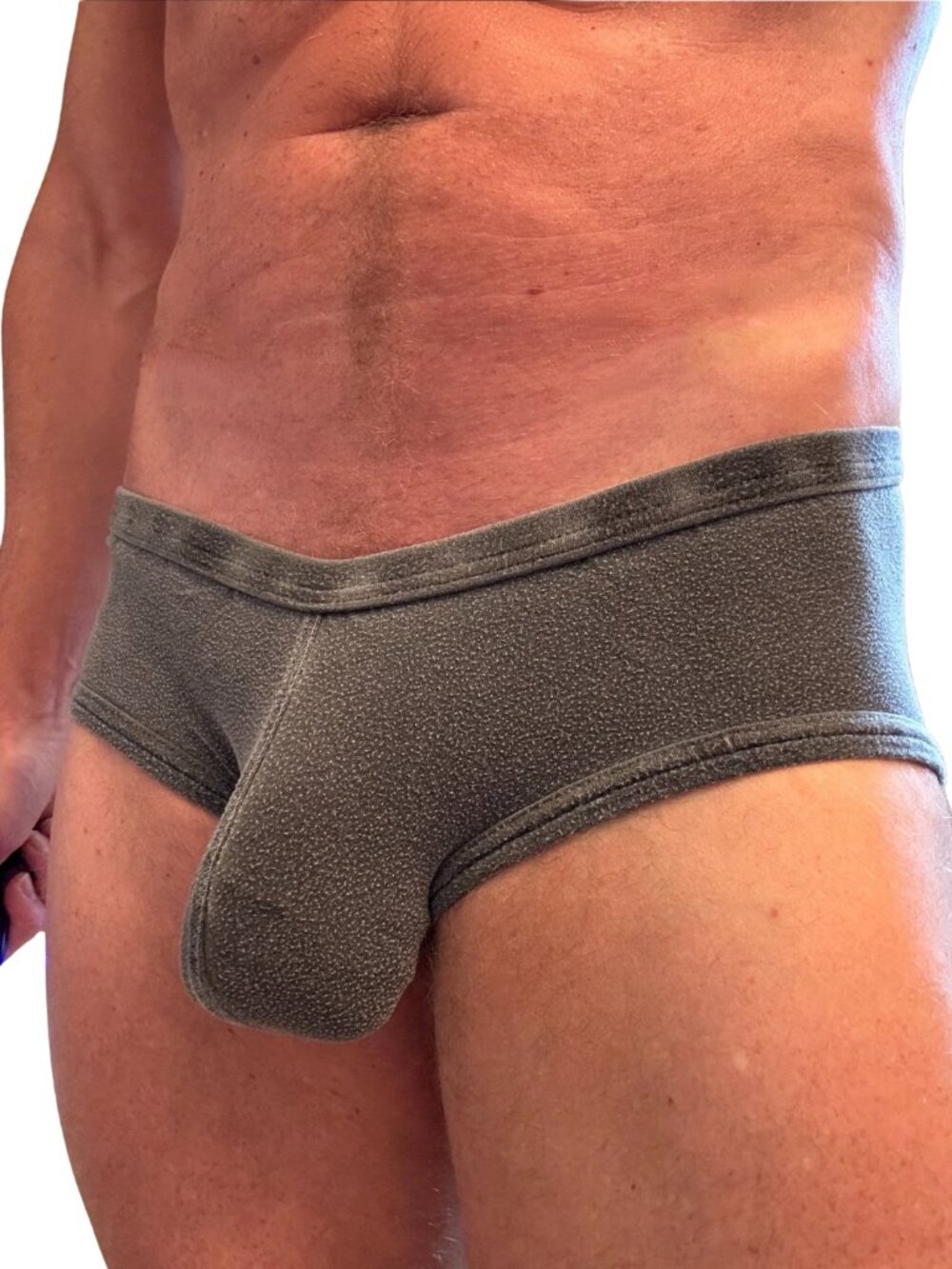 N2N Bodywear VTG Gray Hand-me Down Trunks Size L
